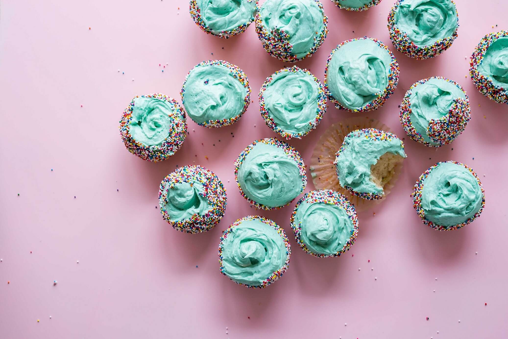 pink background pastry